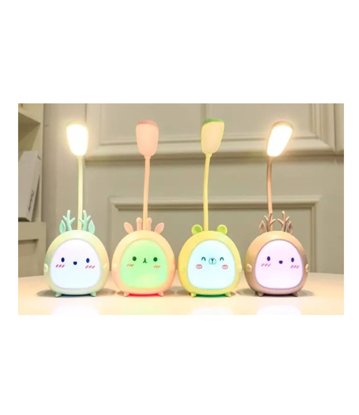 USB Rechargeable Bunny LED Desk Lamp – Warm Light & Eye-Friendly