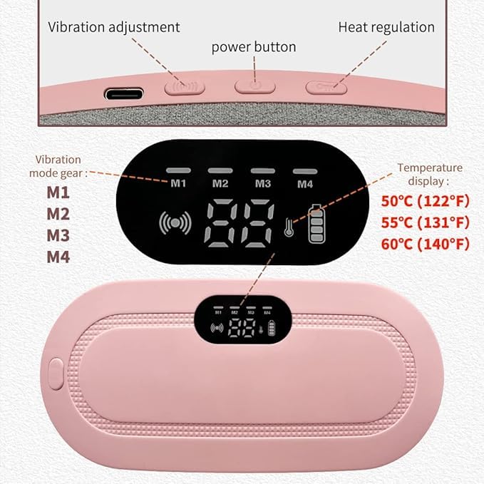 Period Cramp Relief Heating Pad – Massage & LED Belt