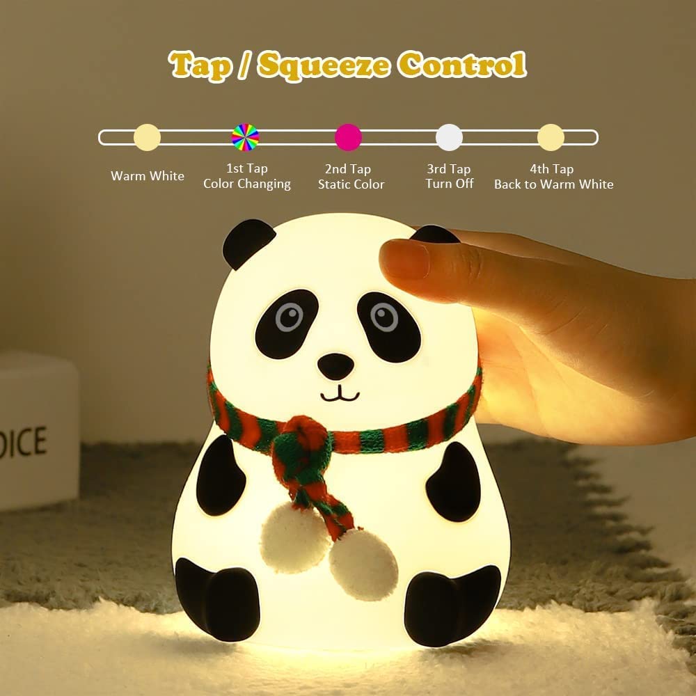 Cute Panda Night Light β Soft Silicone Touch Lamp