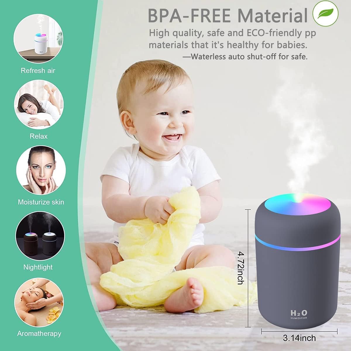 Essential Oil Diffuser – LED Mist Humidifier 300ml