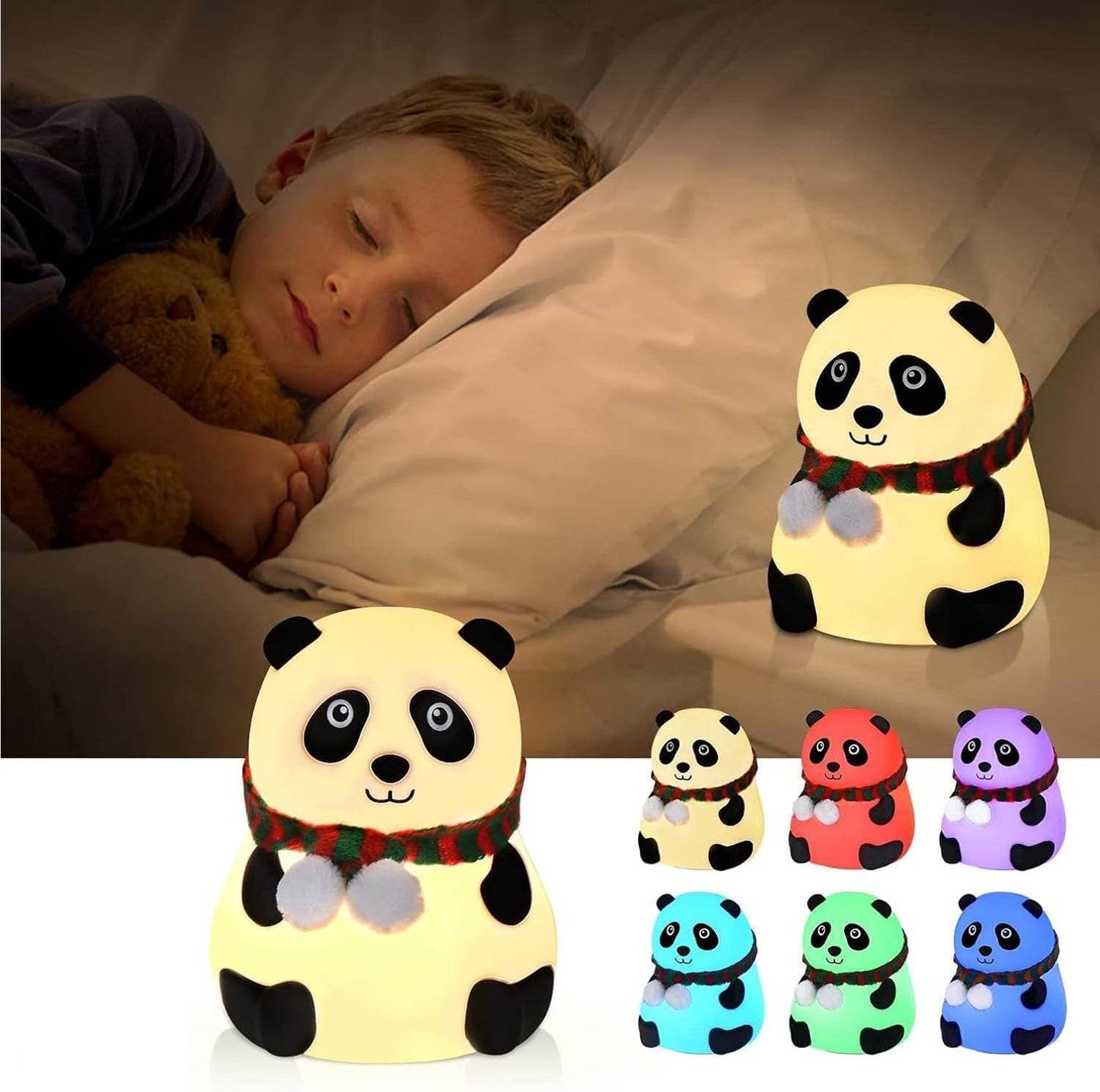 Cute Panda Night Light β Soft Silicone Touch Lamp