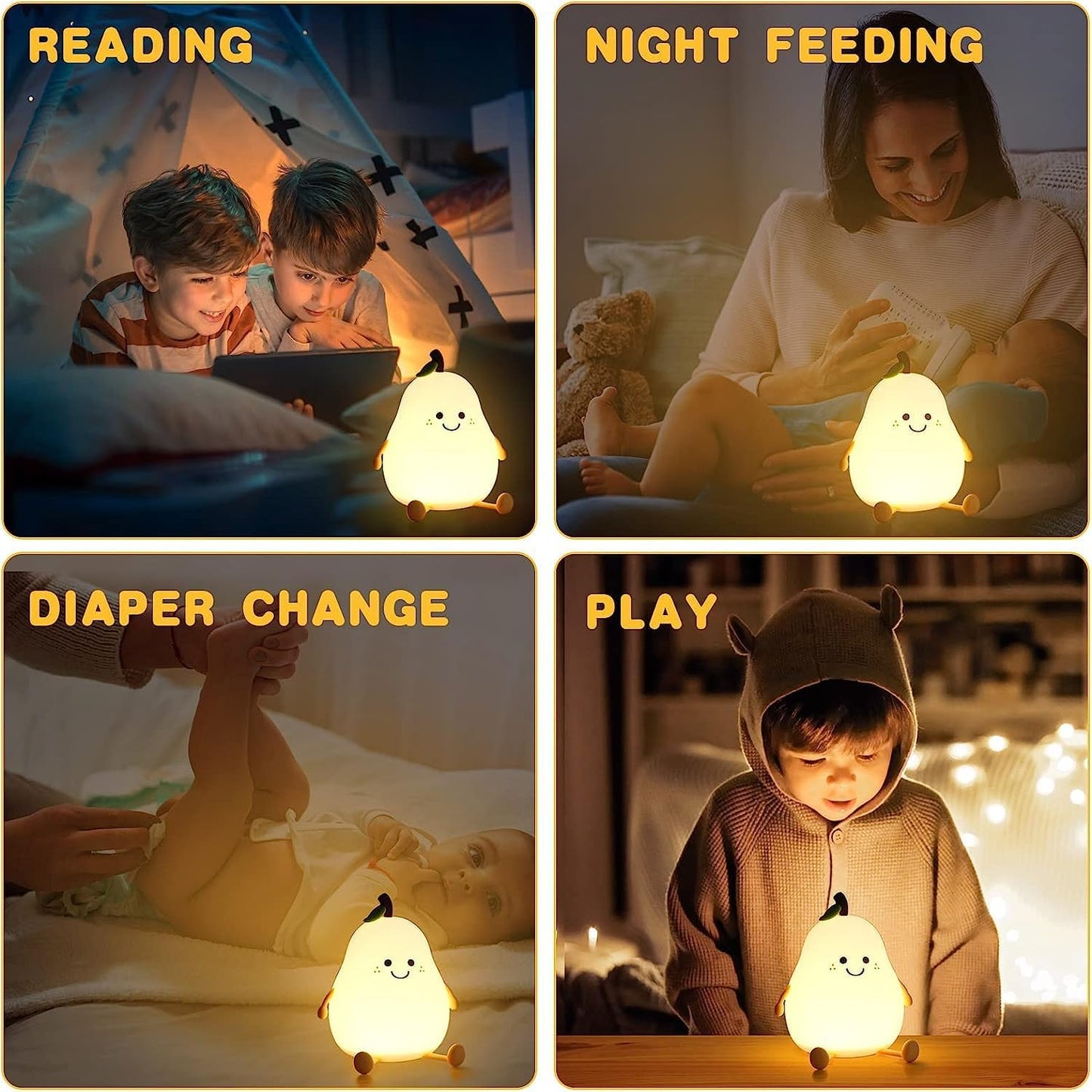 Cute Pear LED Night Light with 7 Colors
