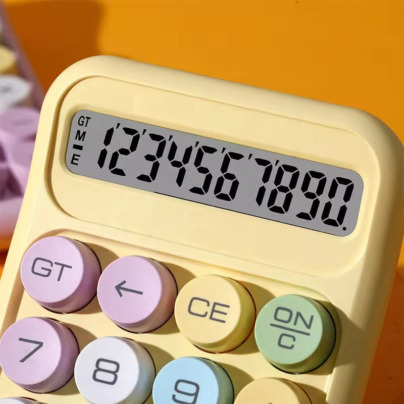 Candy Color Desktop Calculator – Big Buttons, Aesthetic & Handy (Yellow)