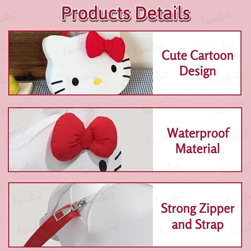 Cute Kitty Red Bow Shoulder - Tote Bag