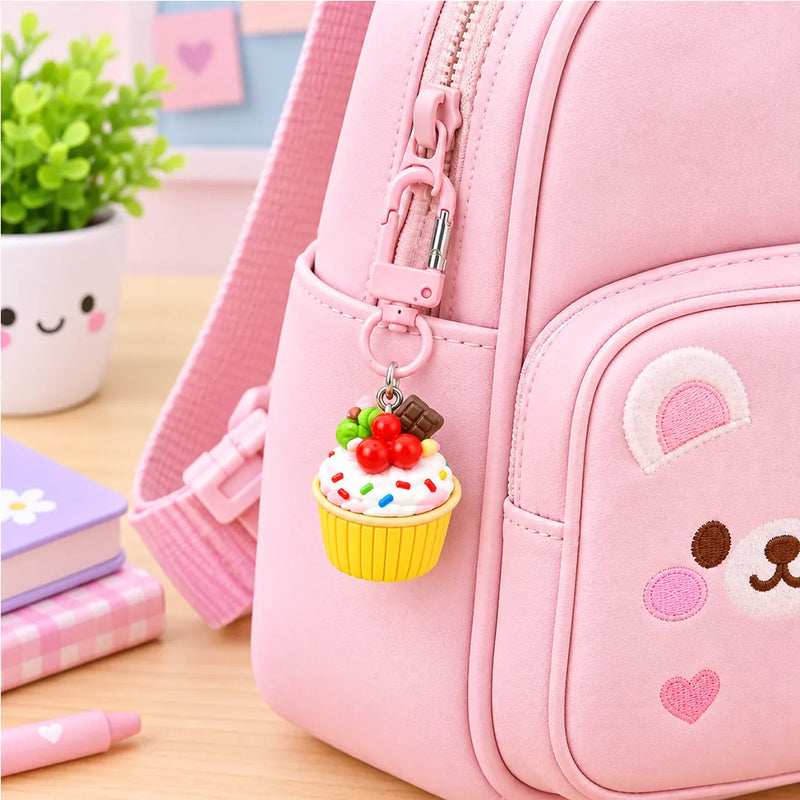 3D Dessert Charm Keychain - 6 pcs