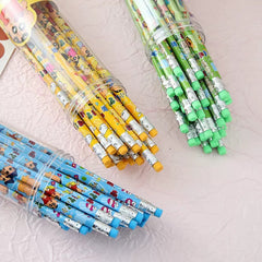 Cute Cartoon HB Pencil Set Jar of 12 - Cute Design