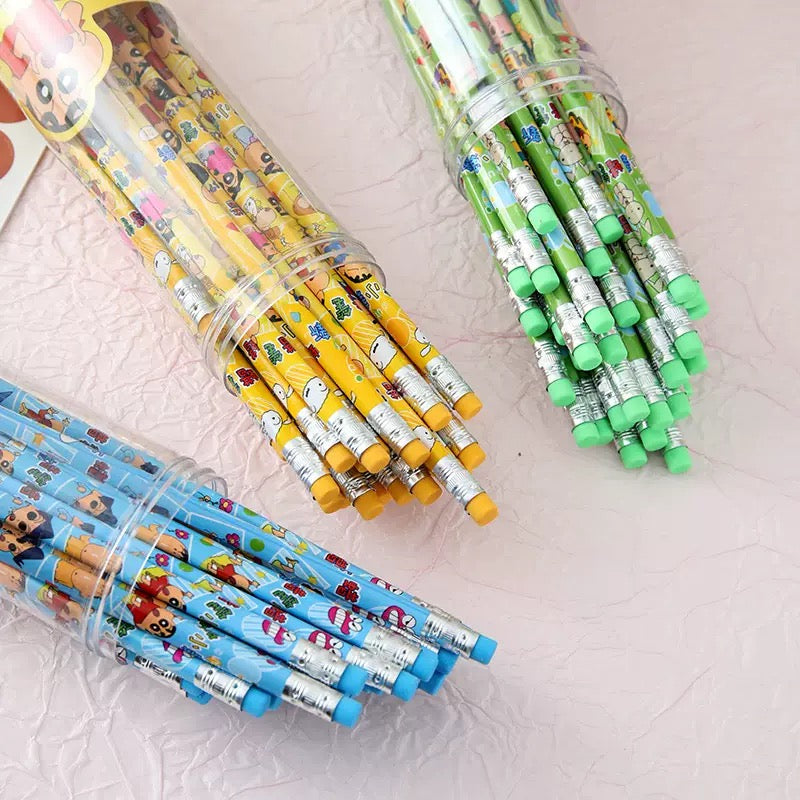 Cute Cartoon HB Pencil Set Jar of 12 - Cute Design