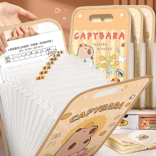 Cute Capybara Expandable Document Folder
