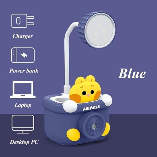 Bunny Camera-Shaped Desk Lamp With Sharpener & Pen Holder
