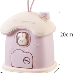 Cute Rabbit House Piggy Bank With Key – Tiny Treasure