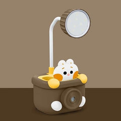 Bunny Camera-Shaped Desk Lamp With Sharpener & Pen Holder