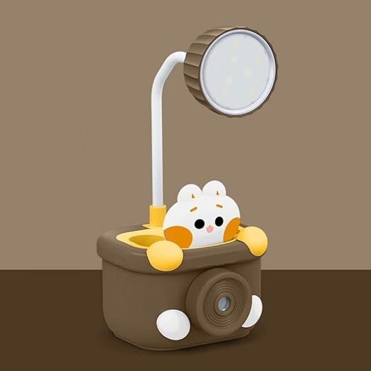 Bunny Camera-Shaped Desk Lamp With Sharpener & Pen Holder