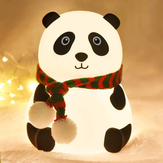 Cute Panda Night Light – Soft Silicone Touch Lamp