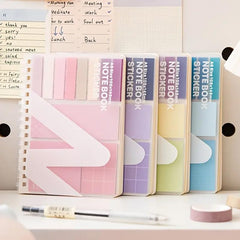 All-in-One Sticky Notes and Tabs Organizer-Spiral Notebook Adhesive Sheets