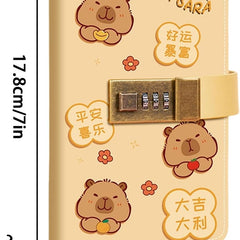 Kawaii Capybara Lockable Envelope Money Savings Book – Brown Theme