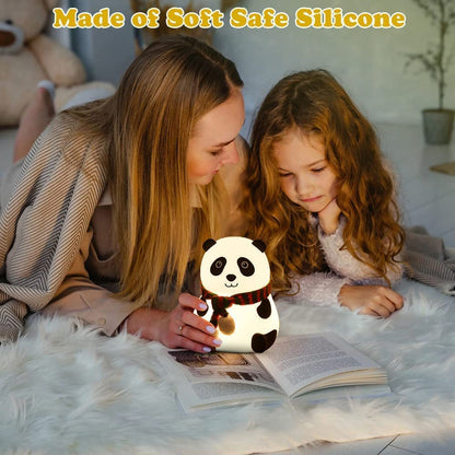 Cute Panda Night Light – Soft Silicone Touch Lamp