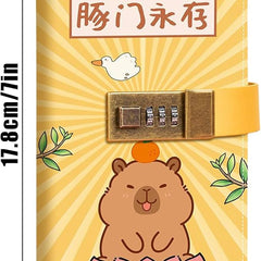 Kawaii Capybara Lockable Envelope Money Savings Book – Yellow Theme