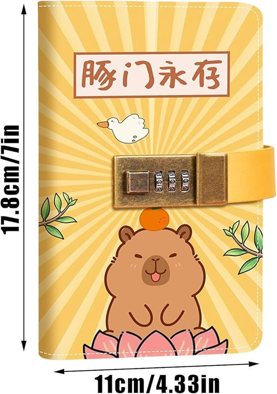 Kawaii Capybara Lockable Envelope Money Savings Book – Yellow Theme