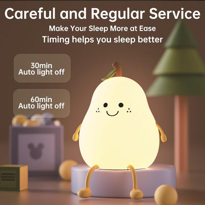 Cute Pear LED Night Light with 7 Colors