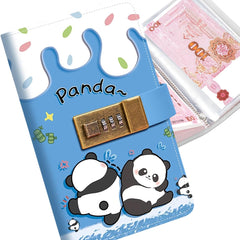 Kawaii Panda Lockable Envelope Money Savings Book – Blue Theme