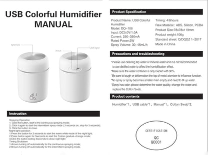 Essential Oil Diffuser – LED Mist Humidifier 300ml
