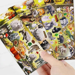 Wildlife Animal 3D Stickers Set – Nature Friends (4 sheets)