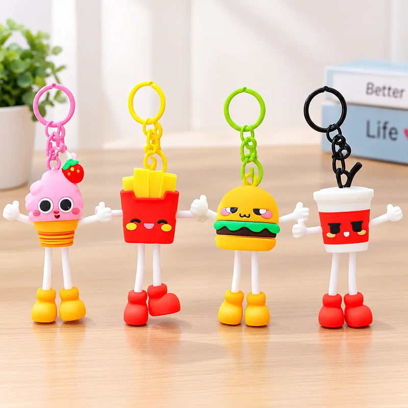 Adorable Fast Food Theme Silicone Bag Charm / Keychain