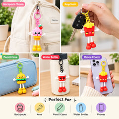 Adorable Fast Food Theme Silicone Bag Charm / Keychain