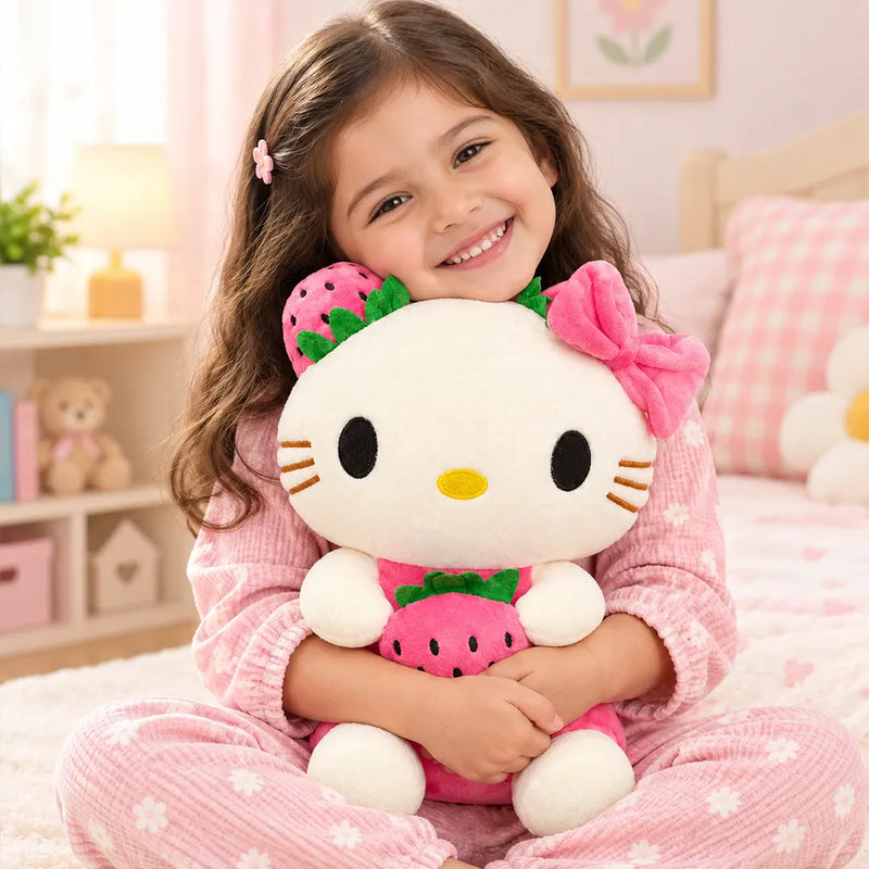 Adorable Strawberry Plush Teddy – 28 cm