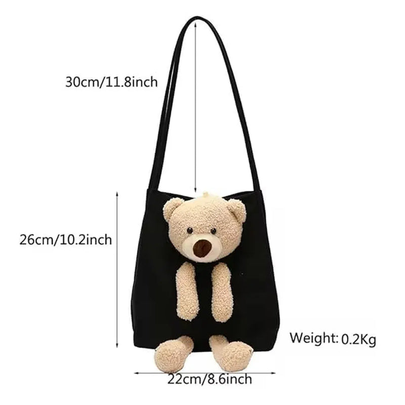 Cute Teddy Bear Plush Tote Bag