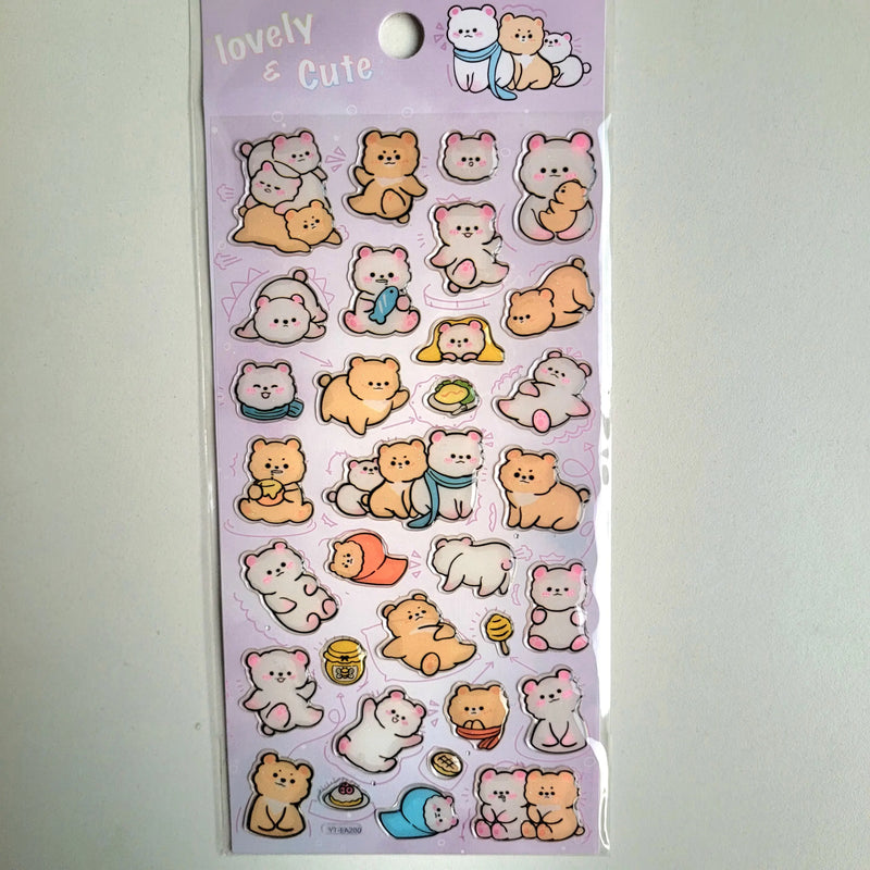 Cute Animal Aesthetic Clear Single Sheet Stickers