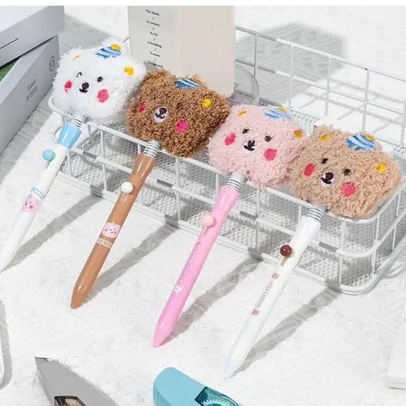 Kawaii Plush Bear Bobble Head Gel Pen