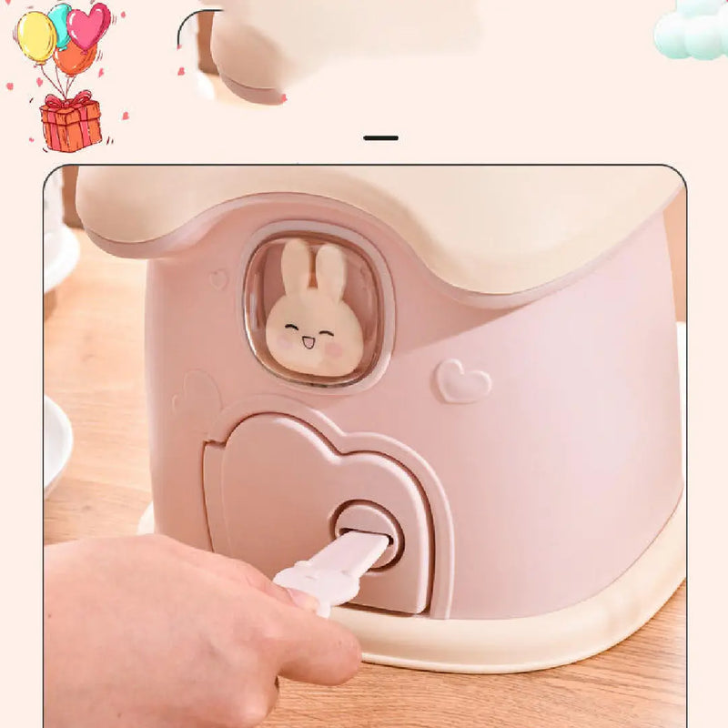 Cute Rabbit House Piggy Bank With Key – Tiny Treasure