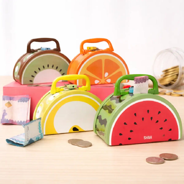 Fruit-Shaped Mini Metal Coin Bank Piggy Bank