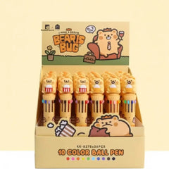 Bearis Bug 10-Color Ballpoint Pen-Cute & Colorful