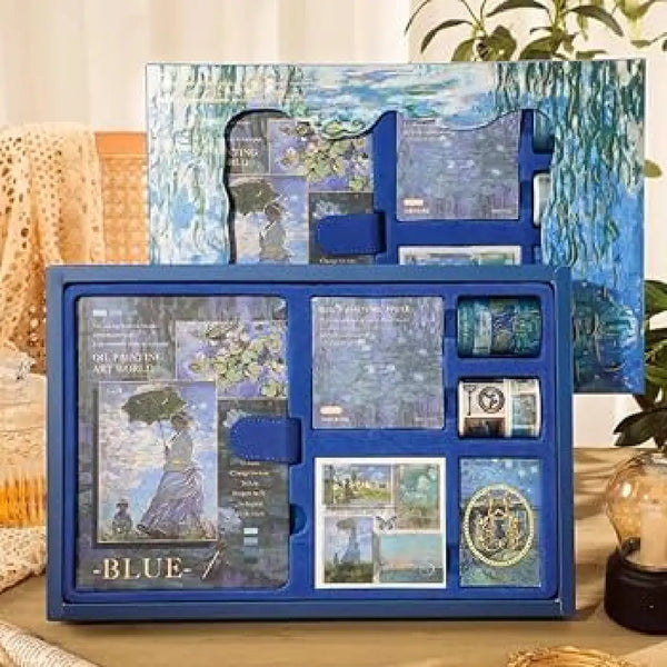 Vintage Aesthetic Blue Scrapbook Journaling Kit