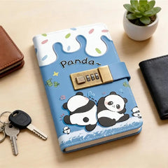Kawaii Panda Lockable Envelope Money Savings Book – Blue Theme