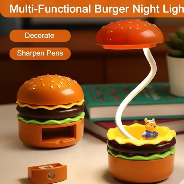 Burger-Shaped Rechargeable Desk Lamp with Sharpener
