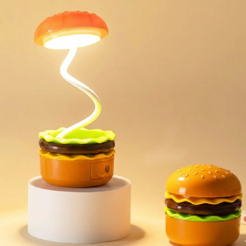 Burger-Shaped Rechargeable Desk Lamp with Sharpener
