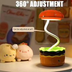 Burger-Shaped Rechargeable Desk Lamp with Sharpener