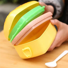 Burger-Shaped Lunch Box with 3 Compartments