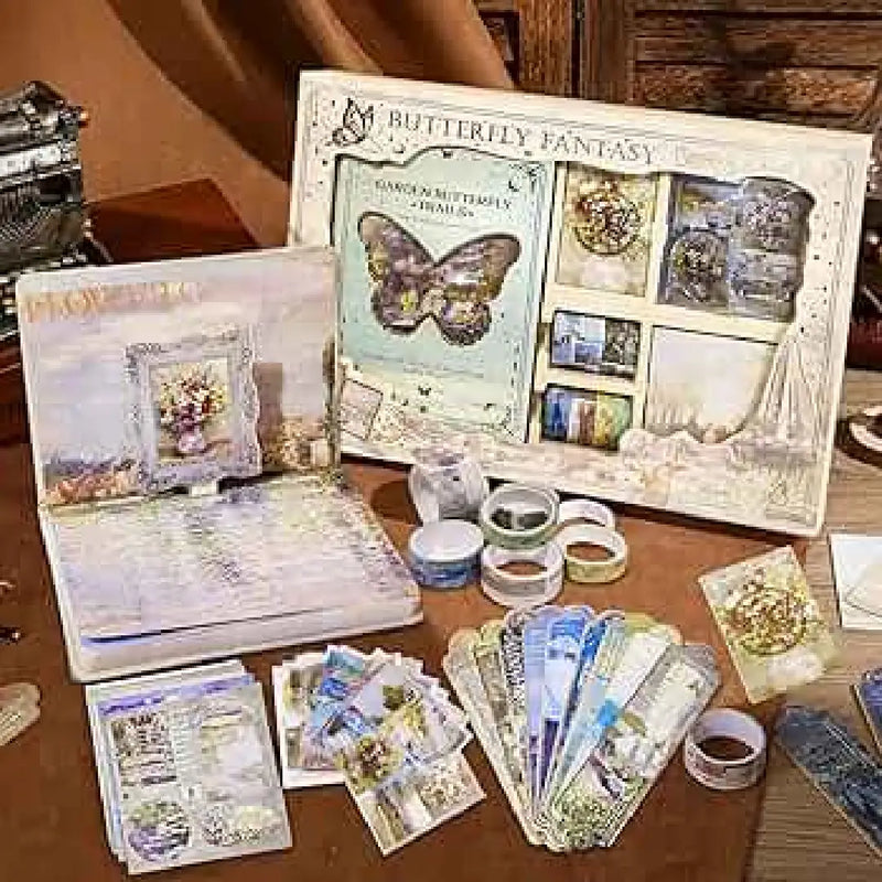 Vintage Aesthetic Butterfly Scrapbook Journaling Kit