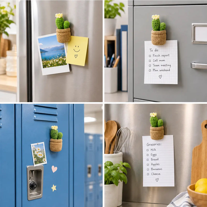 Crochet Fridge Magnet - Cactus
