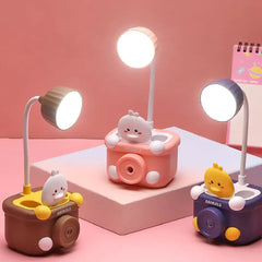 Bunny Camera-Shaped Desk Lamp With Sharpener & Pen Holder