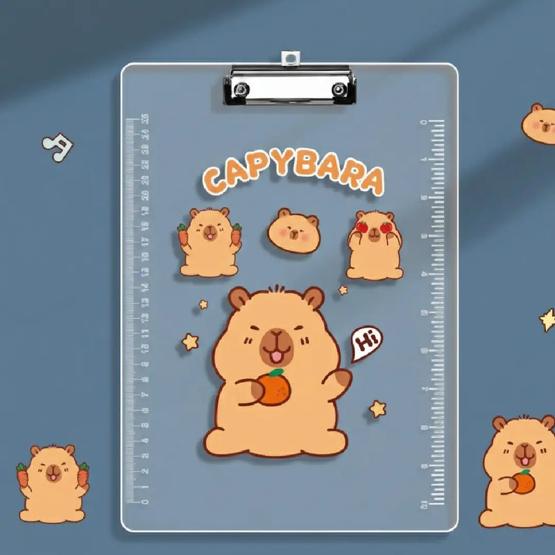 Kawaii Style Capybara Theme Exam Clipboards