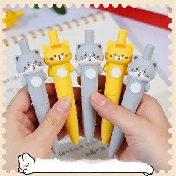 3D Grumpy Kitten Gel Pen – Cute Soft-Grip Design