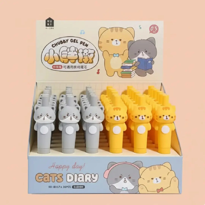 3D Grumpy Kitten Gel Pen – Cute Soft-Grip Design
