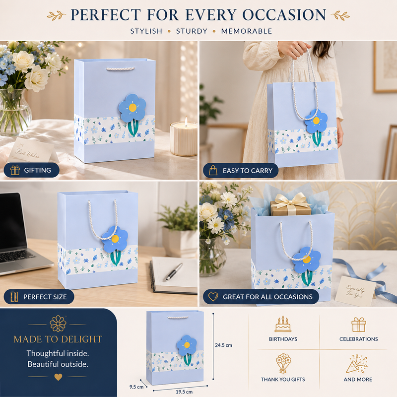 Pastel Floral Paper Gift Bag