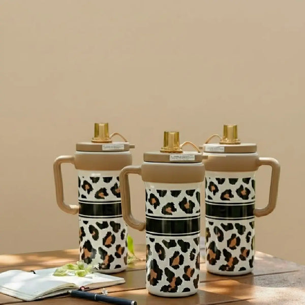 Leopard Print Stainless Steel Tumbler – Brown Chic Design