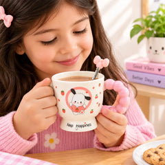 Cute Cartoon Ceramic Coffee Mug - Kitty Bows